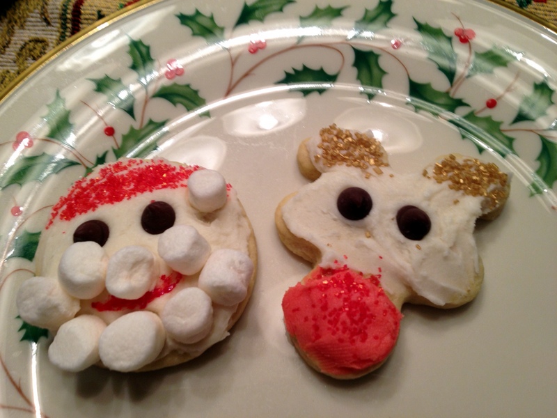 Santa and Rudolph cookies