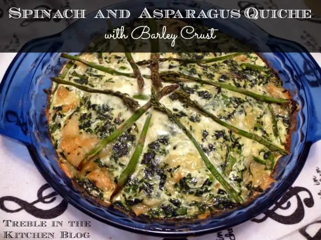 Spinach Asparagus Swiss Quiche text