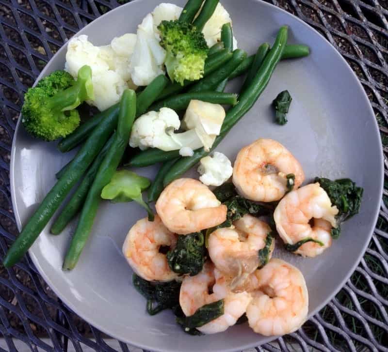 shrimp and spinach dinner