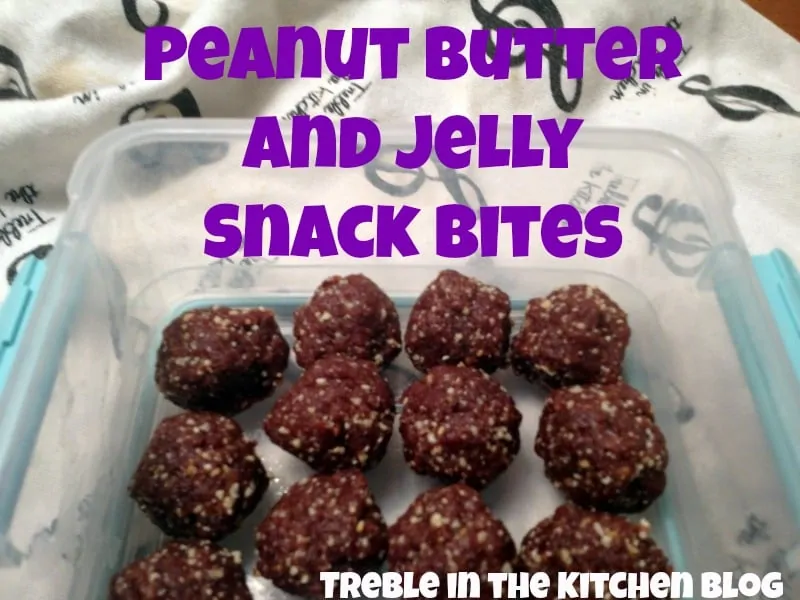 peanut butter and jelly snack bites text