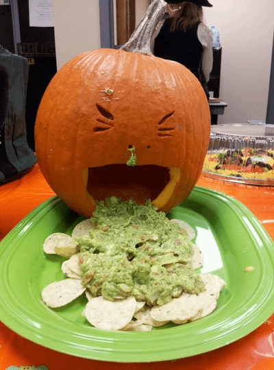 pumpkin with guacamole