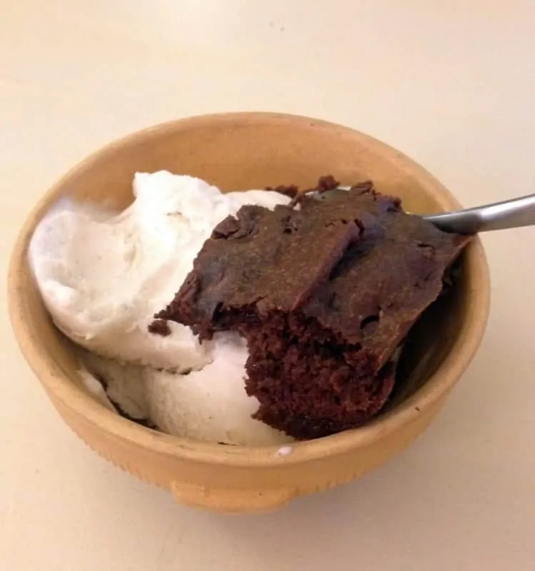 healthy brownie and coconut milk ice cream