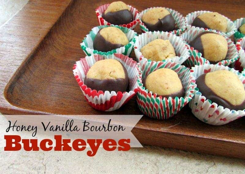 Honey Vanilla Bourbon Buckeyes via Treble in the Kitchen