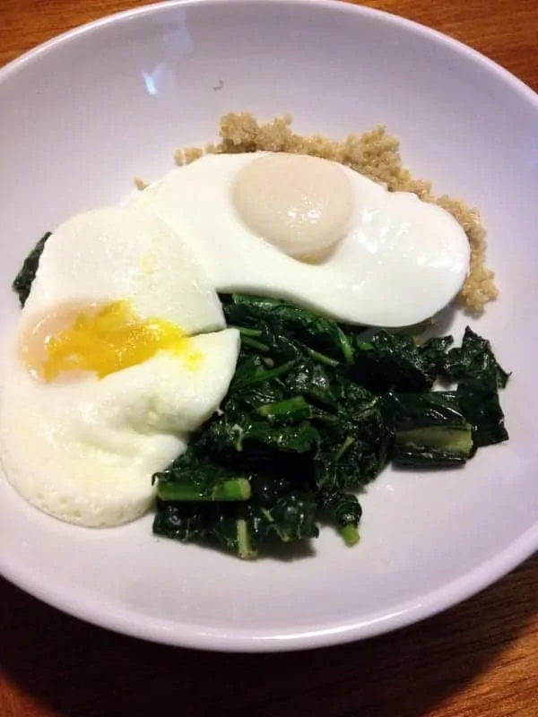 kale, quinoa, and eggs