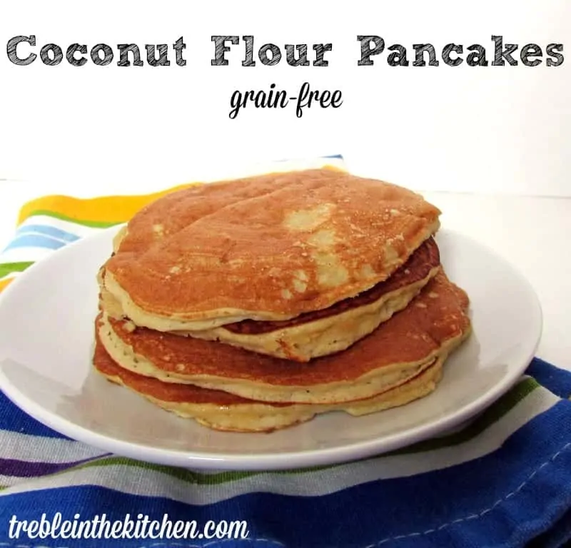 Coconut Flour Pancakes via Treble in the Kitchen