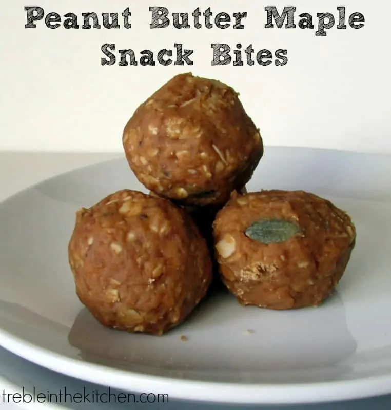 Peanut Butter Maple Snack Bites via Treble in the Kitchen