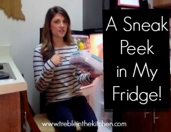 Sneak Peek in My Fridge via Treble in the Kitchen