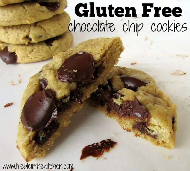 Gluten Free Chocolate Chip Cookies with Rice Flour via Treble in the Kitchen