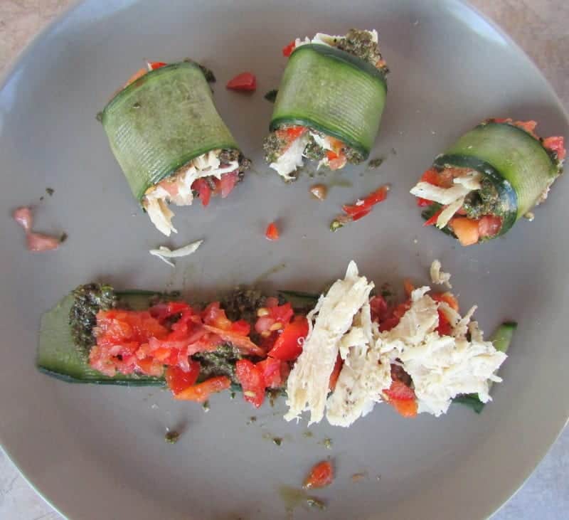 Cucumber Olive-Pesto Roll Ups from Treble in the Kitchen