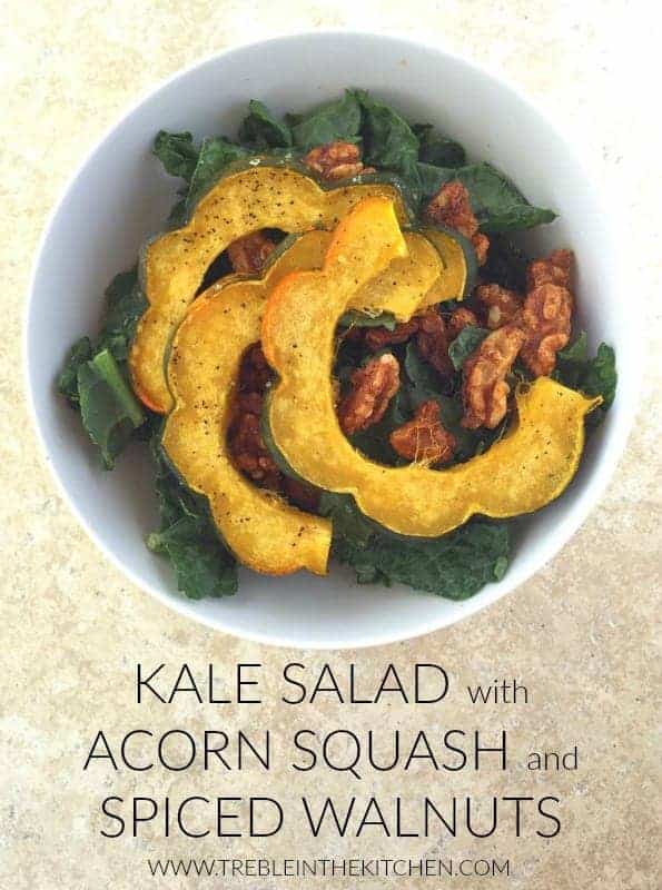 Kale Salad with Acorn Squash and Spiced Walnuts from Treble in the Kitchen