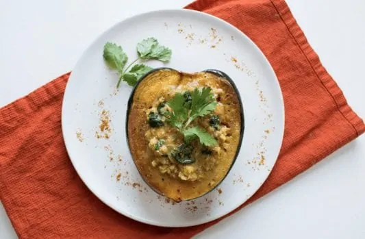 Acorn Squash with Curry Lentils