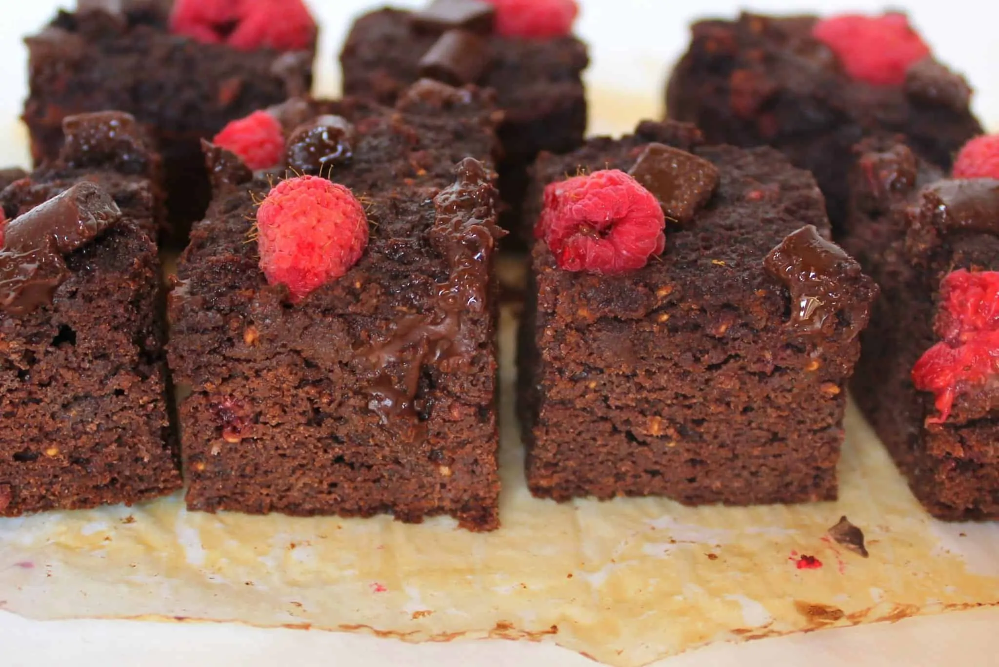 Paleo Raspberry Brownies from Treble in the Kitchen
