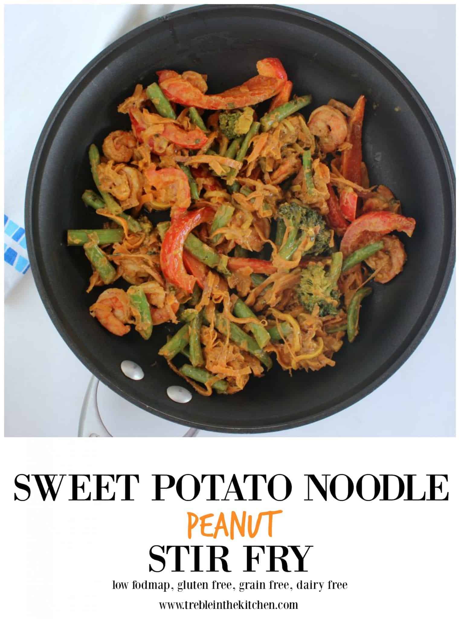 Sweet Potato Noodle Peanut Stir Fry from Treble in the Kitchen