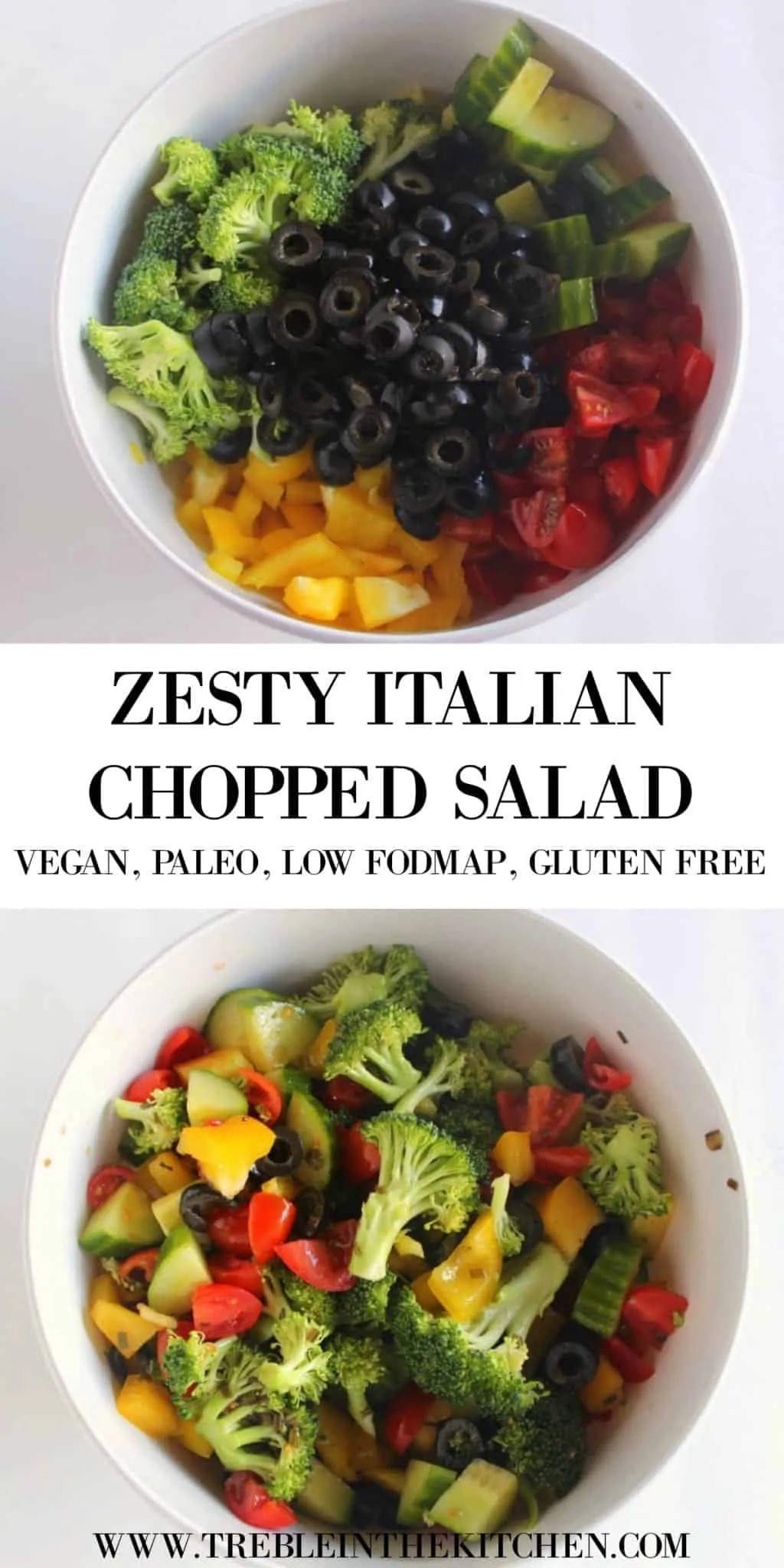 Zesty Italian Chopped Salad from Treble in the Kitchen