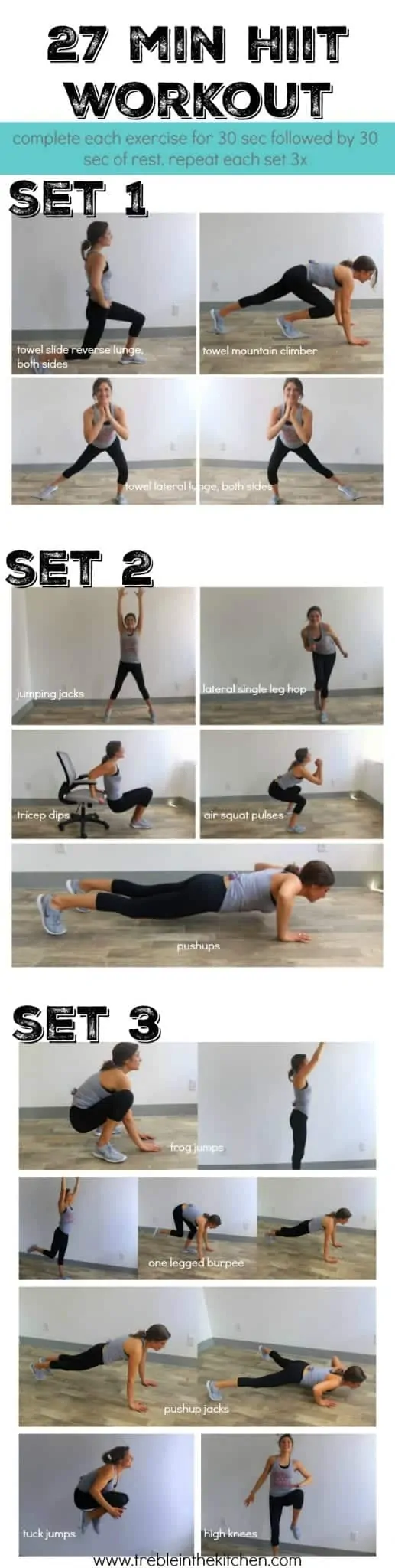 27 Minute Hiit workout from Treble in the Kitchen