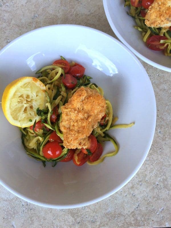 Zoodles with Almond chicken