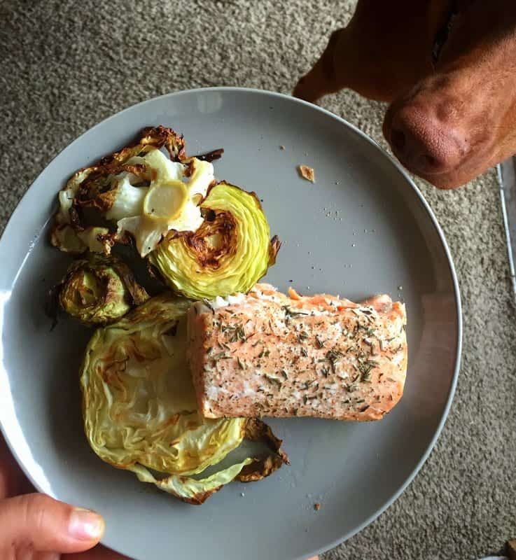 salmon with cabbage