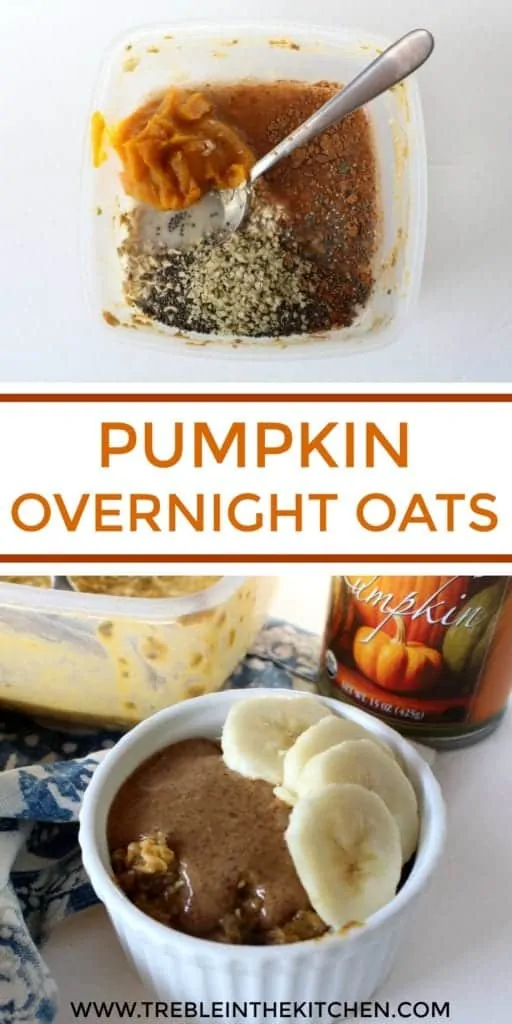 Pumpkin Overnight Oats from Treble in the Kitchen