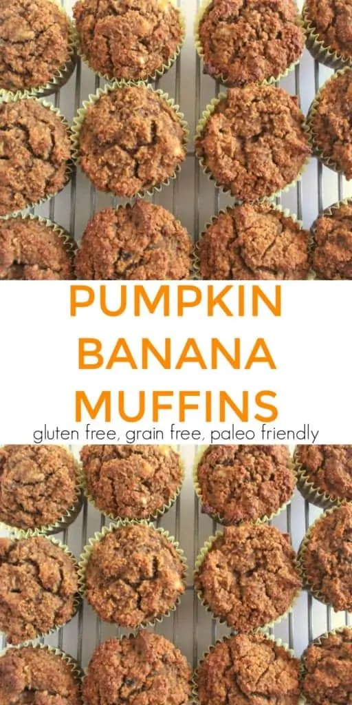 Pumpkin Banana Muffins gluten free, grain free, paleo friendly