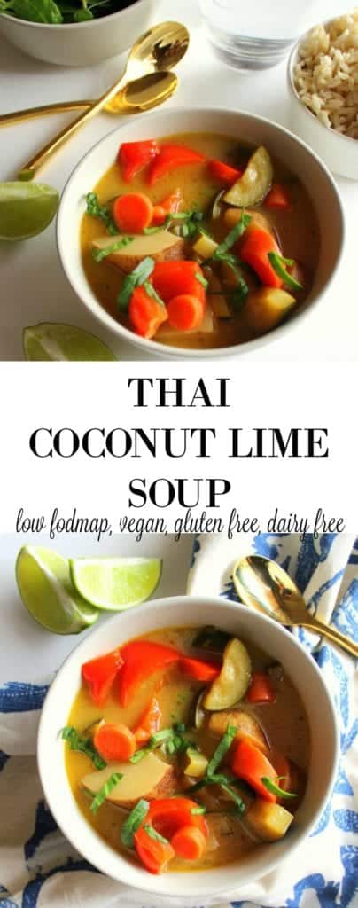 Thai Coconut Lime Soup - low FODMAP, vegan, gluten free