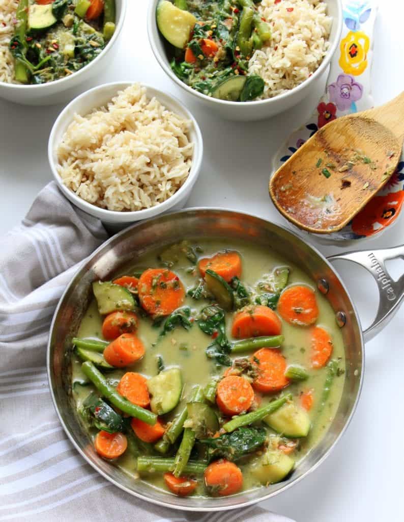 Thai Green Curry with Vegetables low FODMAP, gluten free, dairy free