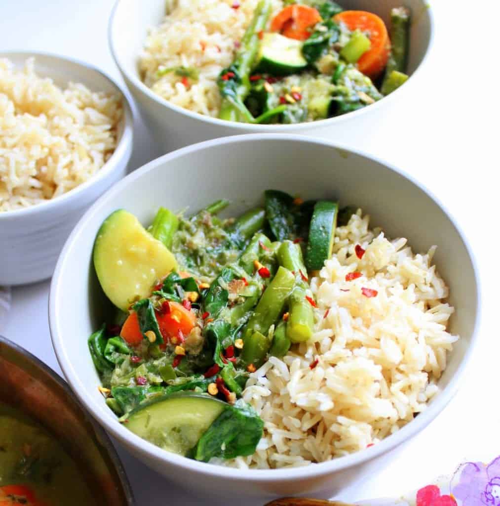 Thai Green Curry with Vegetables low FODMAP, gluten free, dairy free