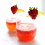 Sparkling Strawberry Mocktail or Cocktail - low FODMAP, gluten free, grain free, dairy free, vegan