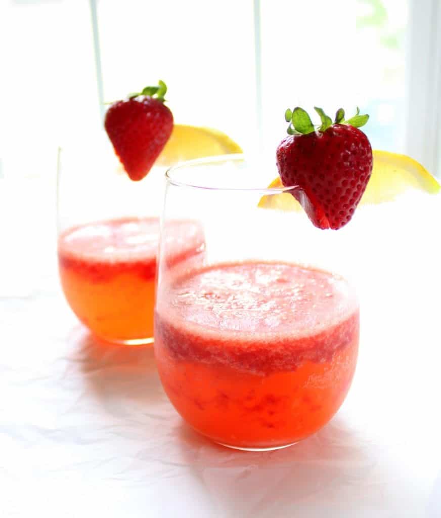 Sparkling Strawberry Mocktail or Cocktail - low FODMAP, gluten free, grain free, dairy free, vegan