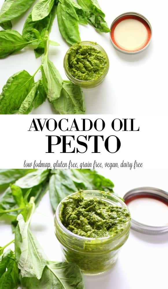 Avocado Oil Pesto - low FODMAP, gluten free, grain free, dairy free