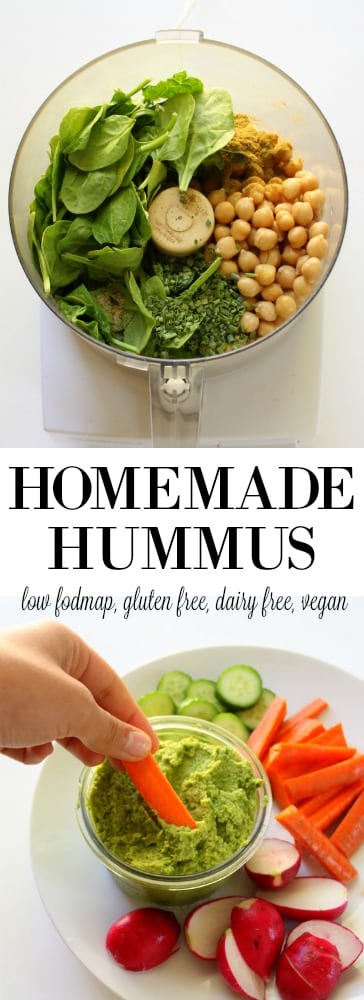 Homemade Hummus low FODMAP, gluten free, dairy free, vegan
