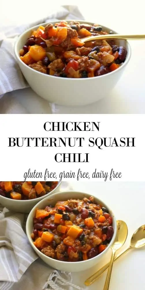 Chicken Butternut Squash Chili - gluten free, grain free, dairy free