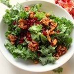 Kale Salad with Walnuts and Pomegranate - low FODMAP, gluten free, dairy free, grain free