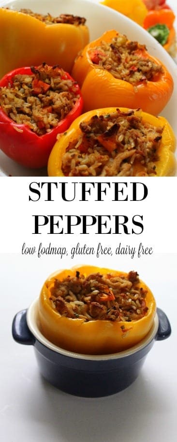 Stuffed Peppers - low FODMAP, gluten free, dairy free