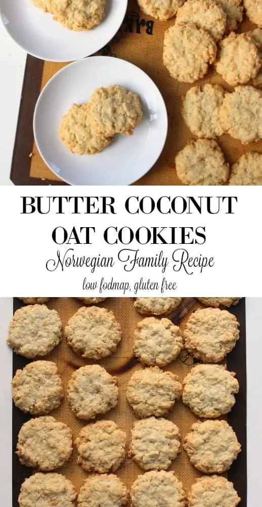 Butter Coconut Oat Cookies - low FODMAP, gluten free