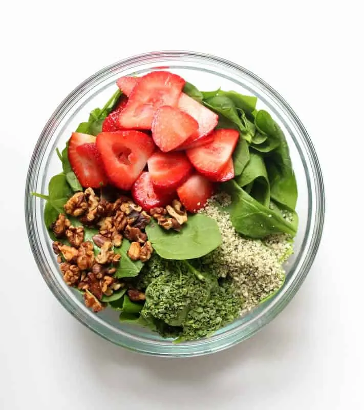 Strawberry Spinach Salad - low FODMAP, gluten free, dairy free, vegan, side dish, salad