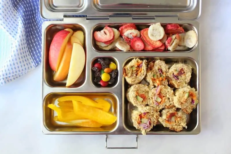 Rainbow Sushi Sandwiches - #lunch #kids #kidfriendly #vegan #vegetarian #dairyfree