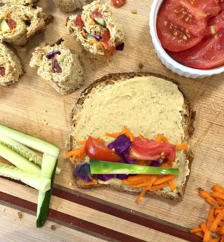 Rainbow Sushi Sandwiches - #lunch #kids #kidfriendly #vegan #vegetarian #dairyfree