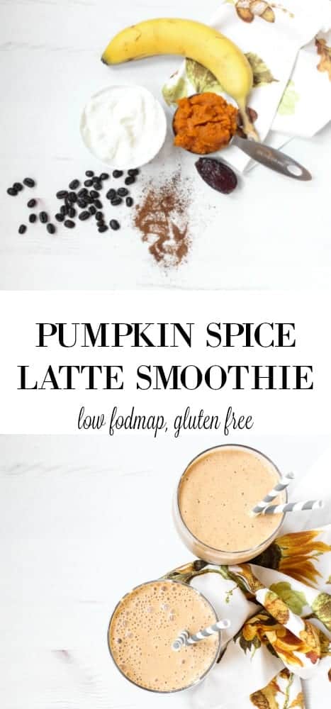 Pumpkin Spice Latte Smoothie - gluten free, low fodmap #glutenfree #lowfodmap #smoothie #psl