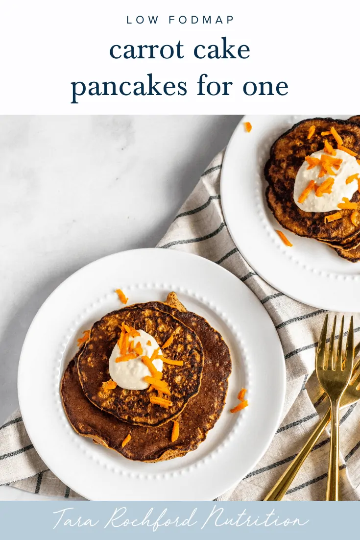 low FODMAP Carrot Cake Pancakes #lowfodmap #tararochfordnutrition