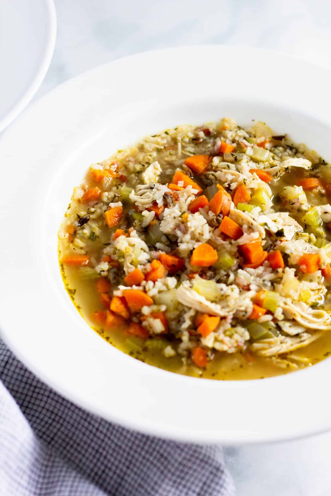 Wild Rice Soup #ThanksgivingLeftovers #Thanksgiving #FallSoup #HealthySoup