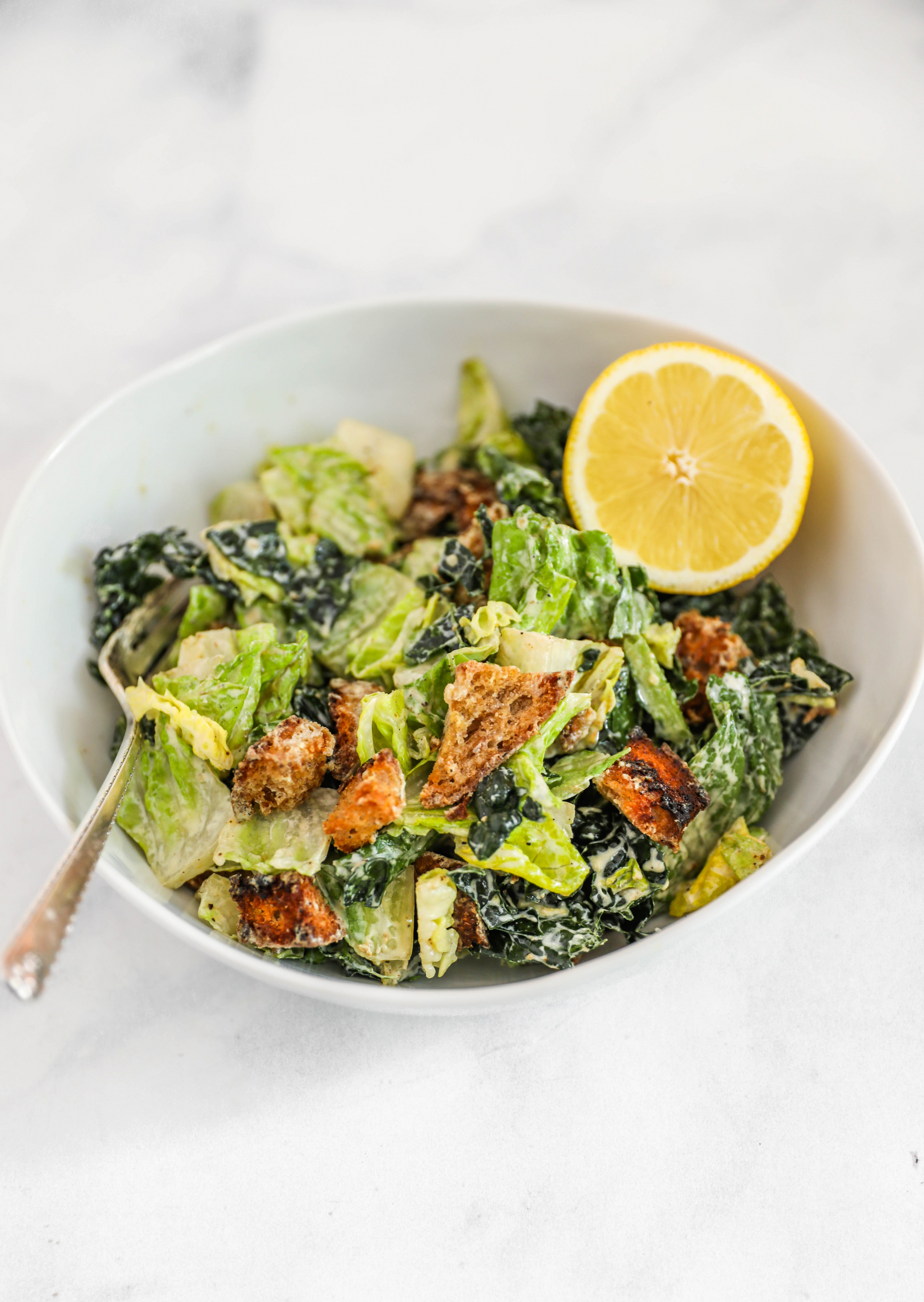 Kale Caesar Salad #healthyside #healthyrecipe #summersalad